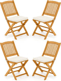 Tangkula 4 Pieces Folding Outdoor Dining Chairs for Comfort