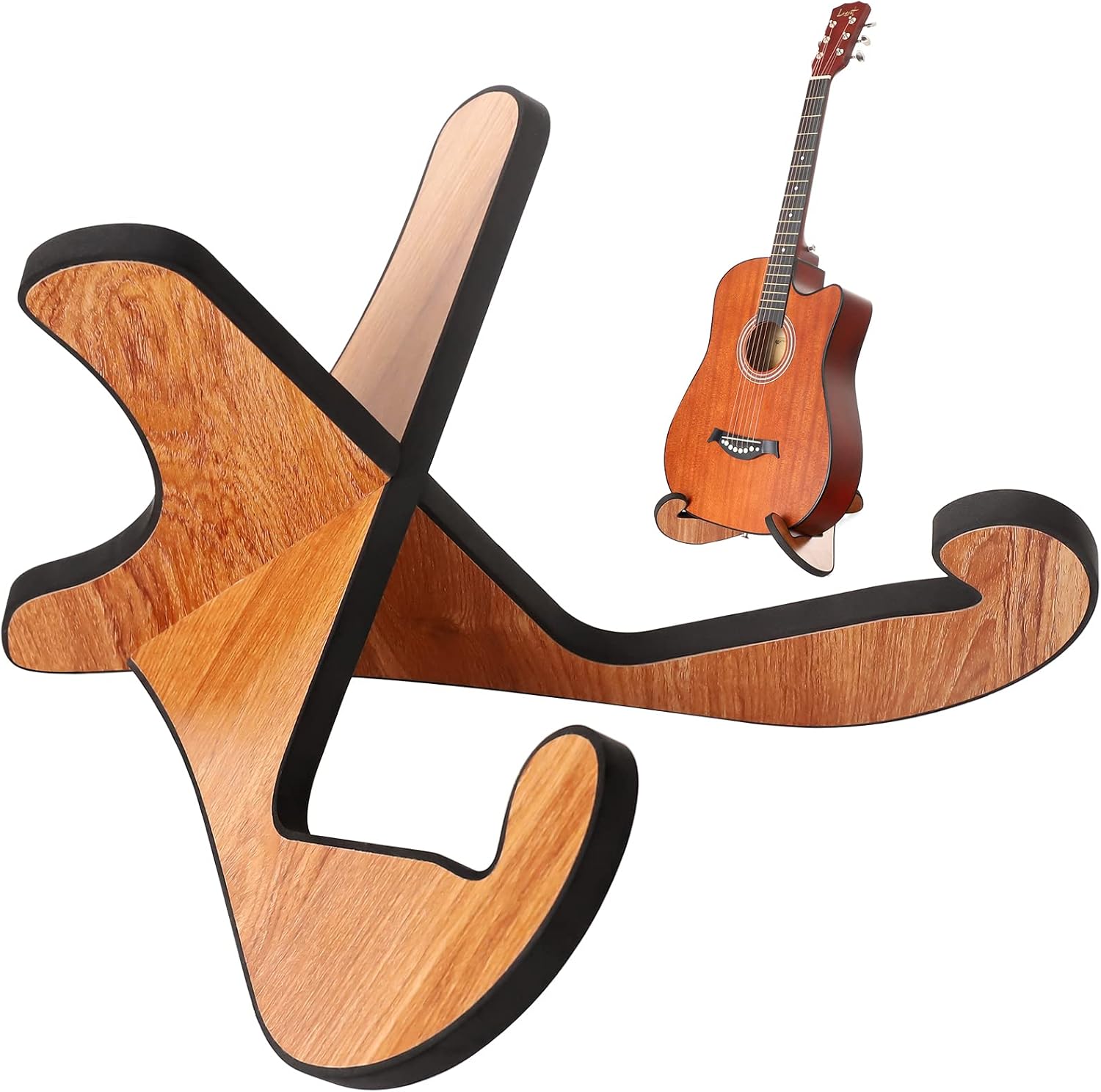 LacBec Detachable Wooden Guitar Stand: Non-Slip Floor Holder