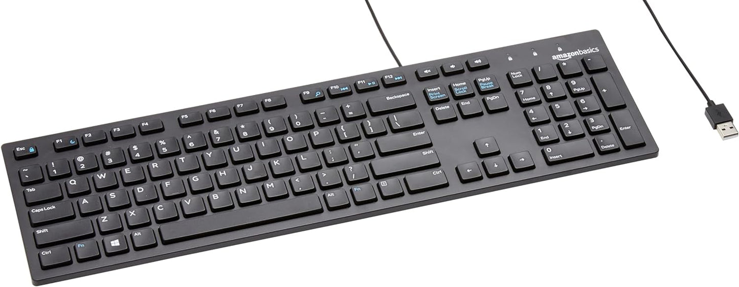 Basics Wired Keyboard - Full-Sized Black