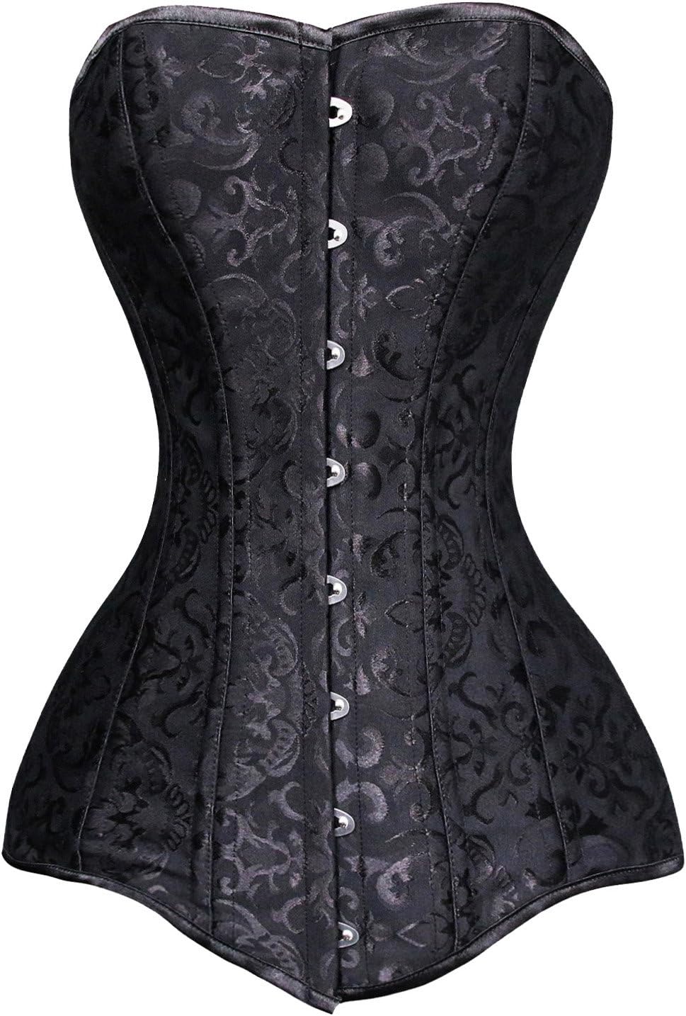 Charmian Women's 26 Steel Boned Cotton Long Torso Corset Shaper