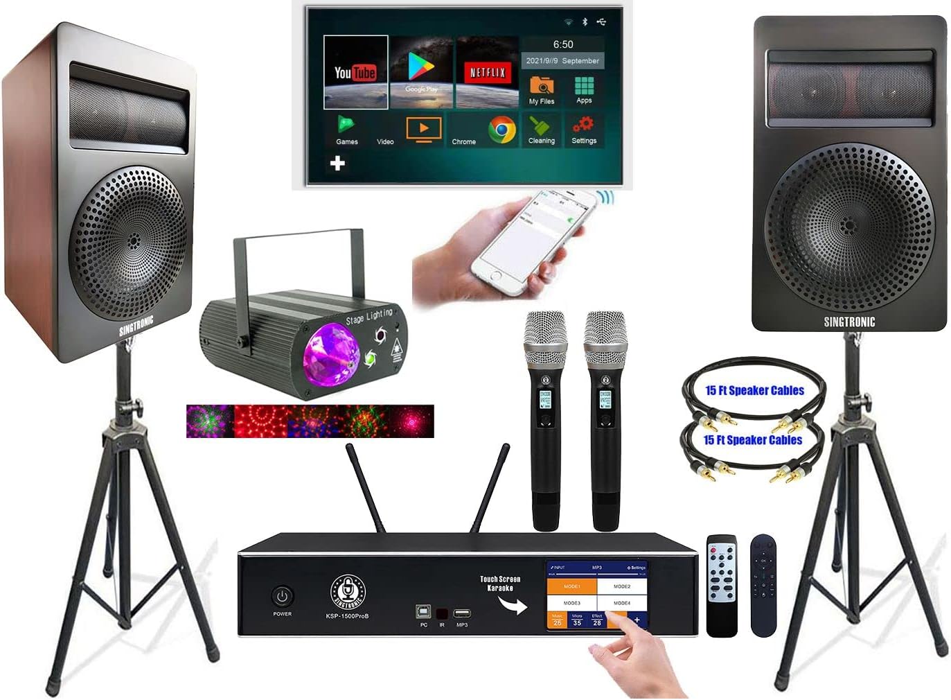 Singtronic 2500W Karaoke System with Unlimited YouTube Songs