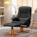 Comfort & Style: Swivel Recliner with Ottoman by BUPPLEE