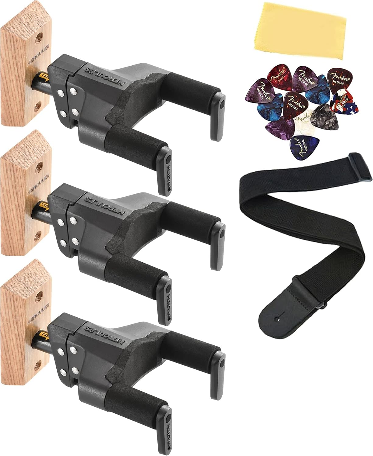 Hercules Auto Grip Guitar Hanger Bundle Pack