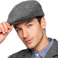 Wool Blend Herringbone Newsboy Cap - Classic Style by LADYBRO