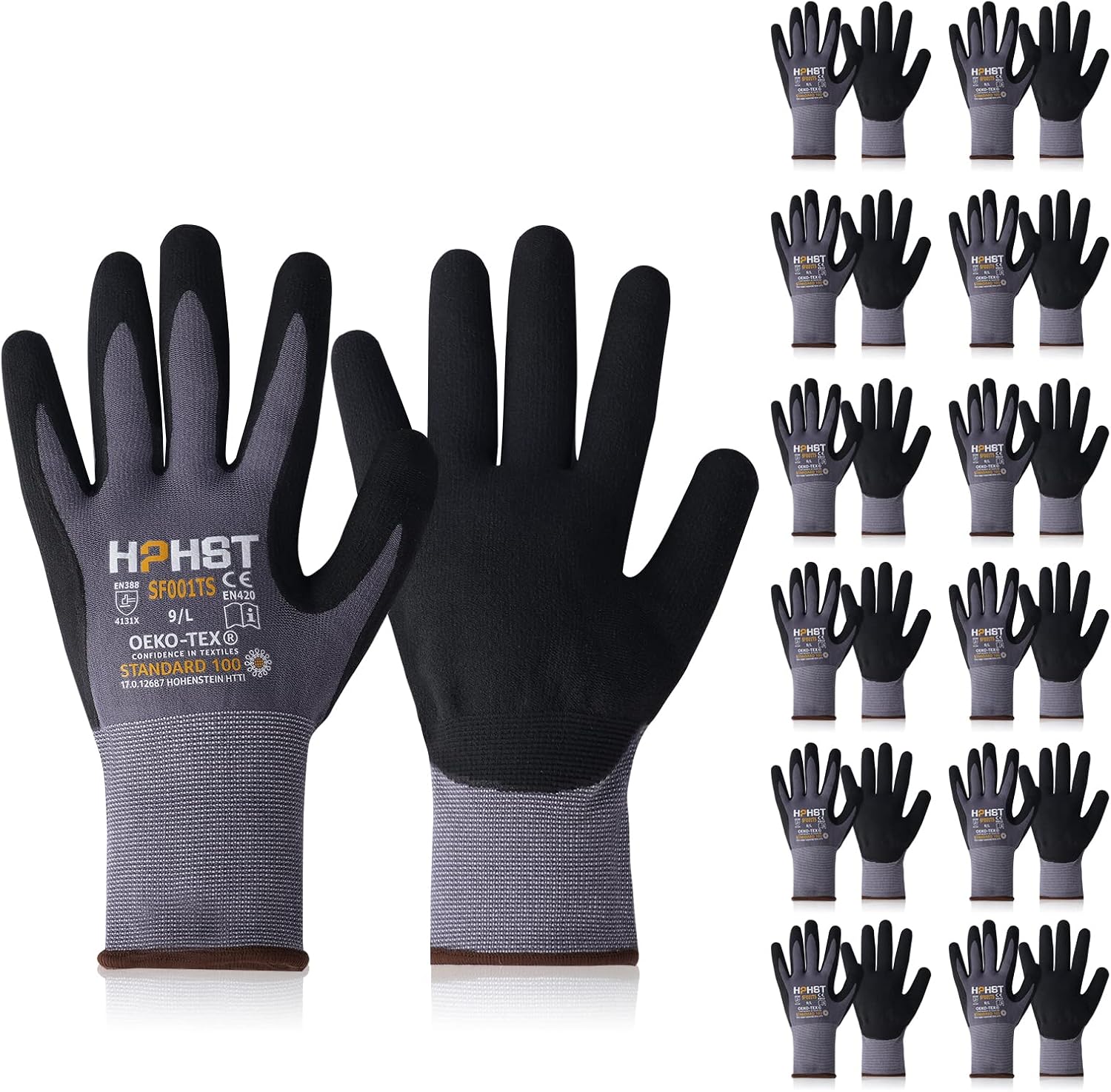 SF001 Work Gloves Comfort Stretch Fit for Power Grip Tasks