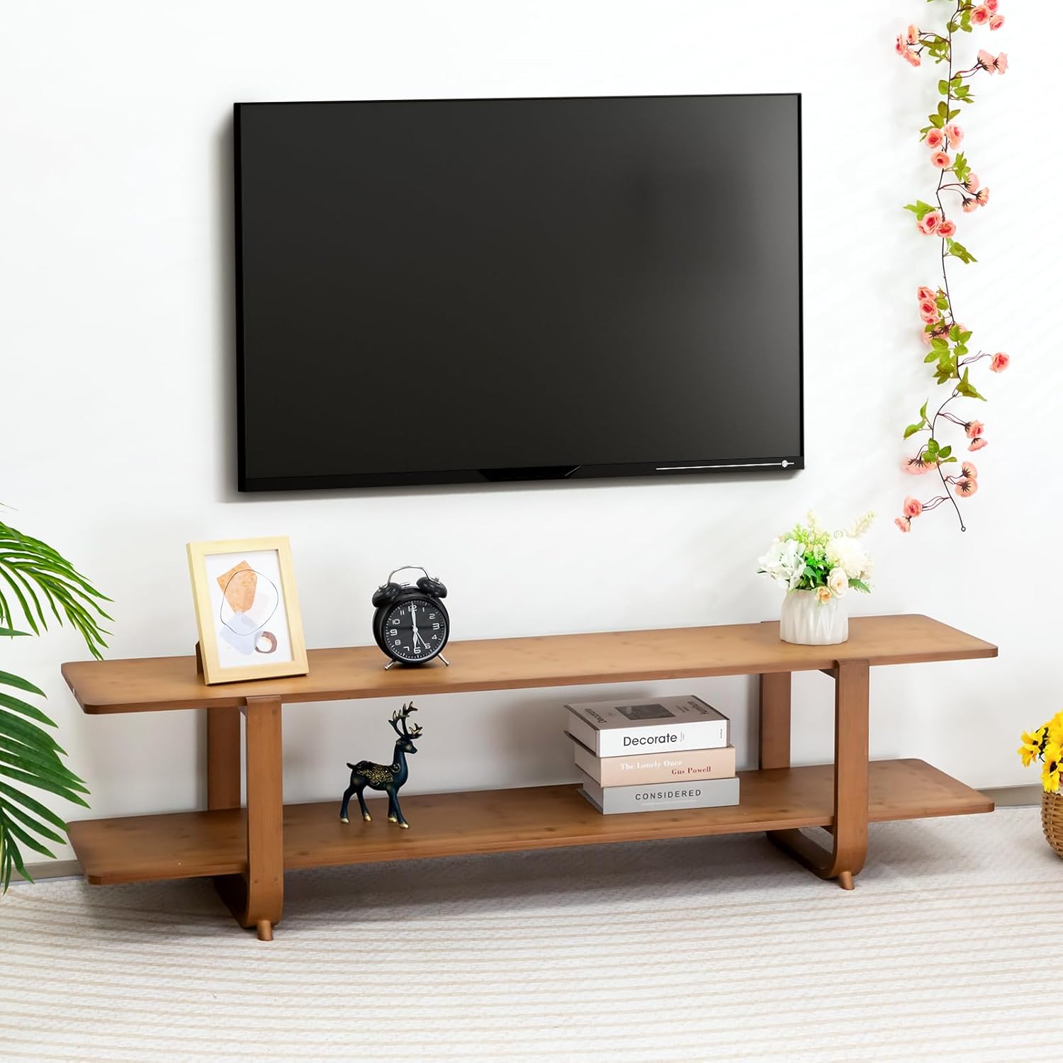 Modern Bamboo TV Stand, Stylish Storage Solution