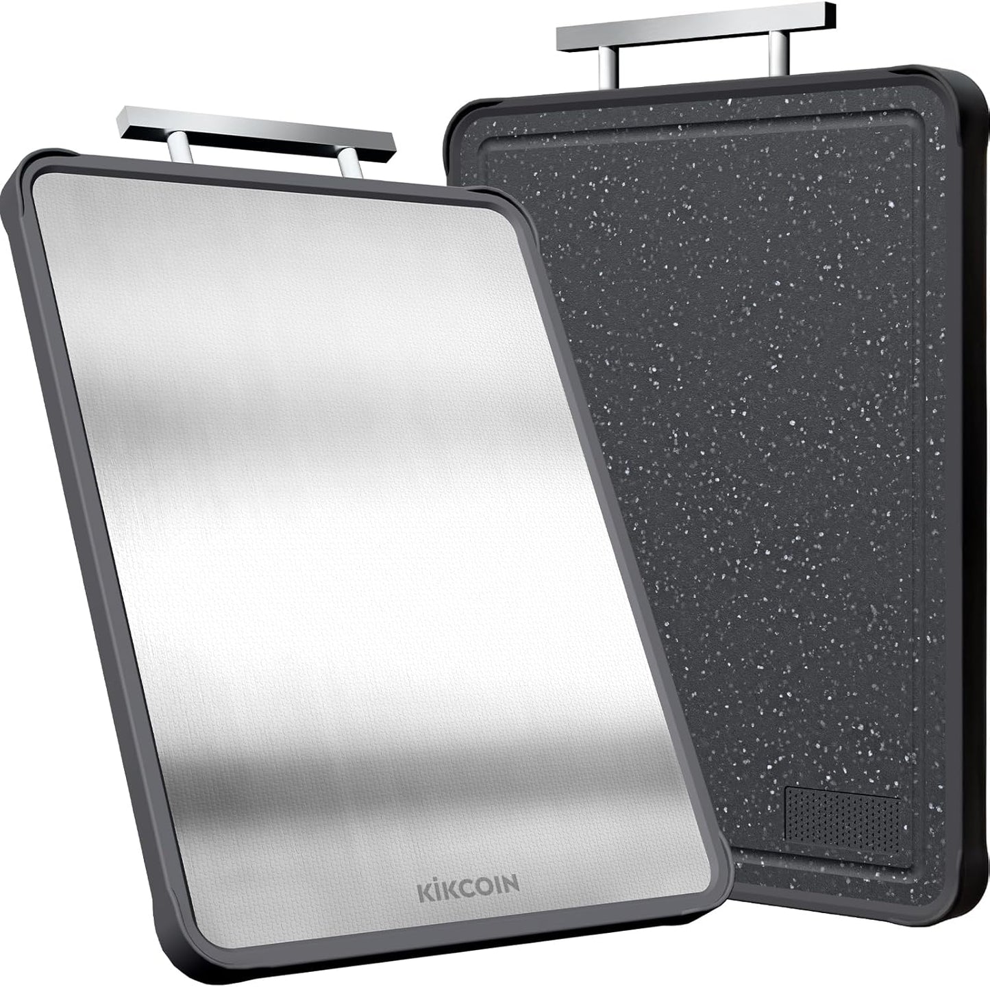 Kikcoin Double Sided Stainless Steel Cutting Board for Kitchen