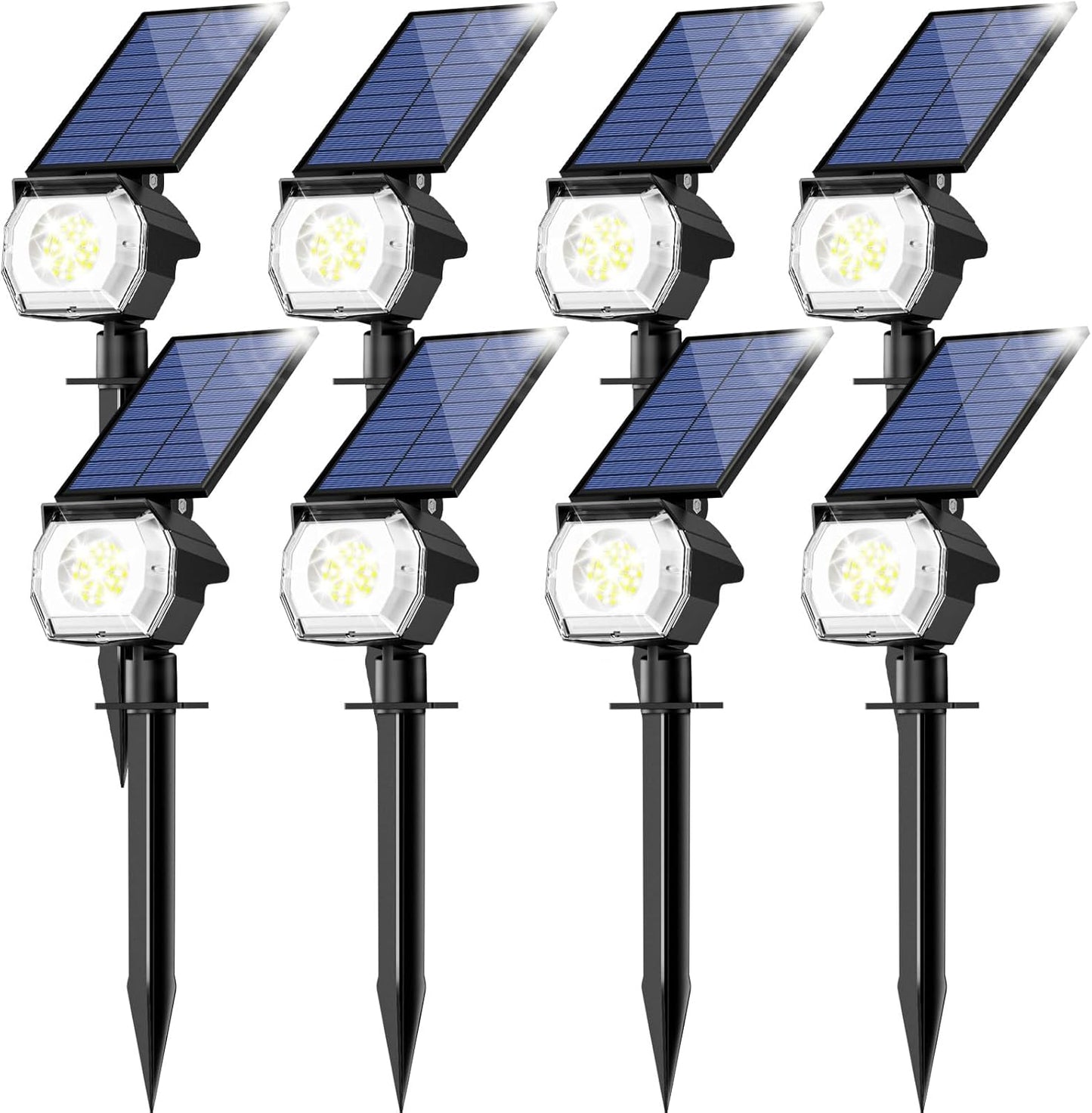 btfarm 8 Pack Solar Spot Lights Outdoor Waterproof IP65 1000LM