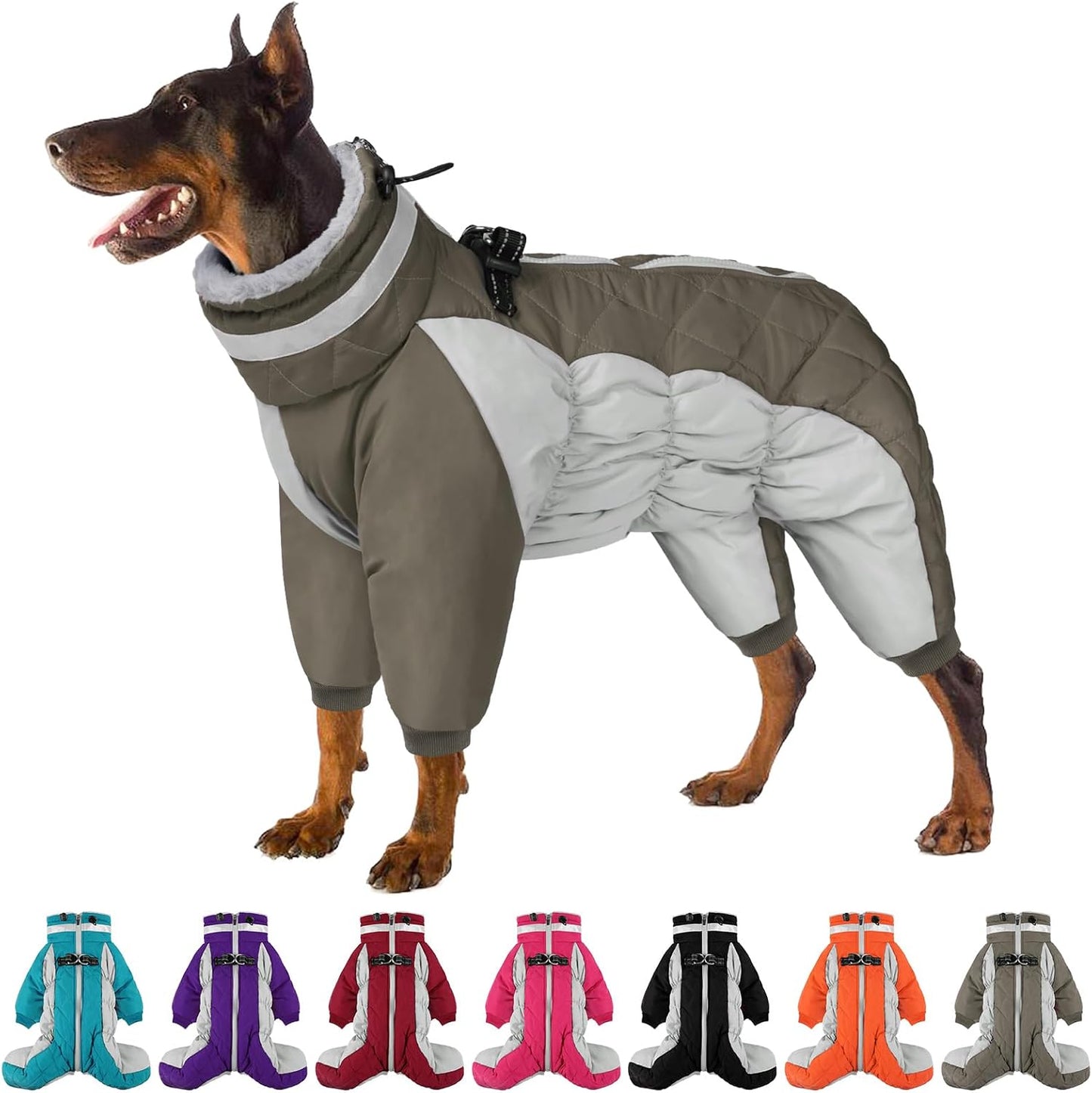 SUNFURA Full Body Dog Coat - Warm Fleece Jacket for Dogs