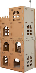 Multi-Level Cardboard Cat Condo with Catnip - Tower Scratcher Hideout