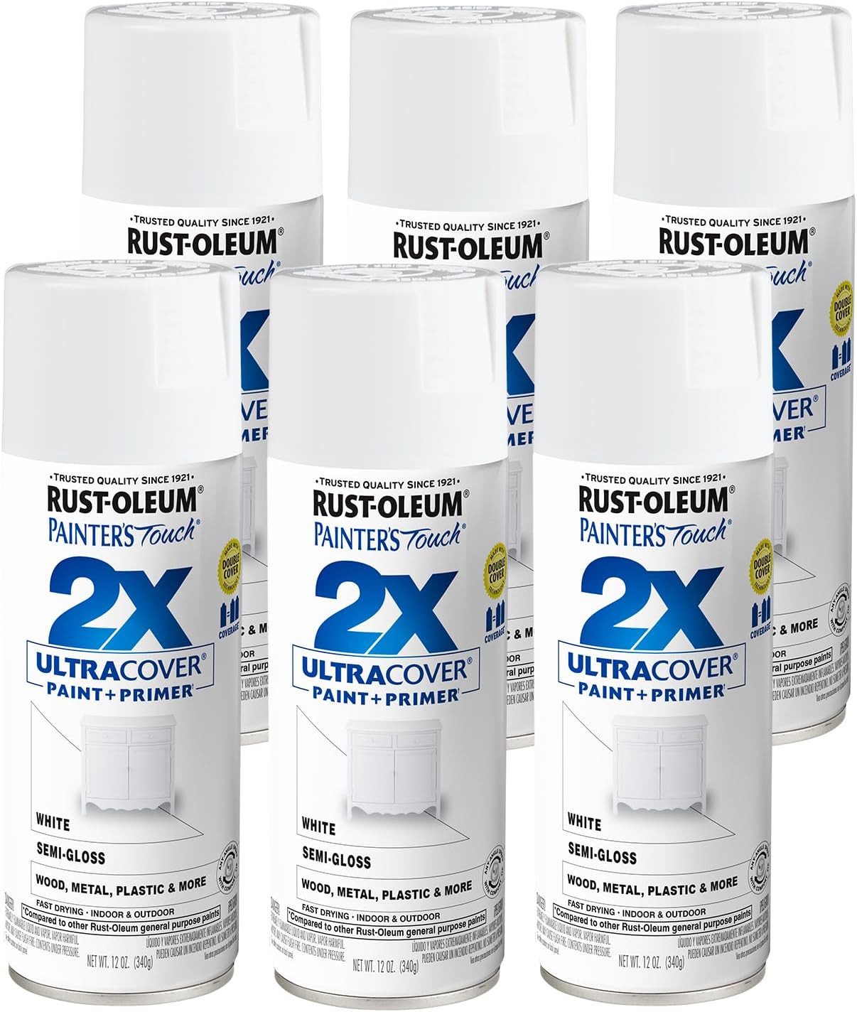 Rust-Oleum Painter's Touch 2X Ultra Cover Spray Paint 6 Pack