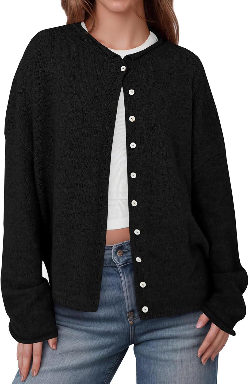 Saodimallsu Womens Button Up Cardigan Sweater for Fall Style