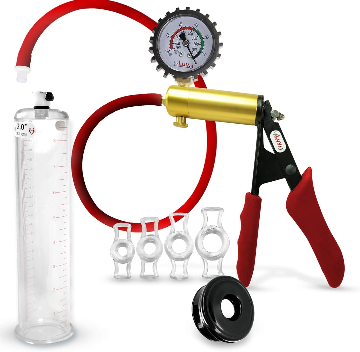 LeLuv Ultima Penis Pump Kit with Premium Silicone Grips