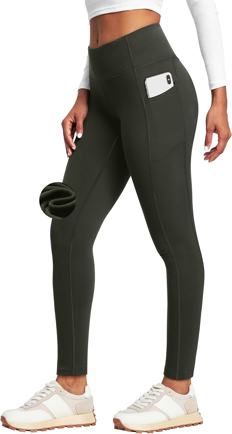 Heathyoga Fleece Lined Leggings for Women - Warm & Stylish