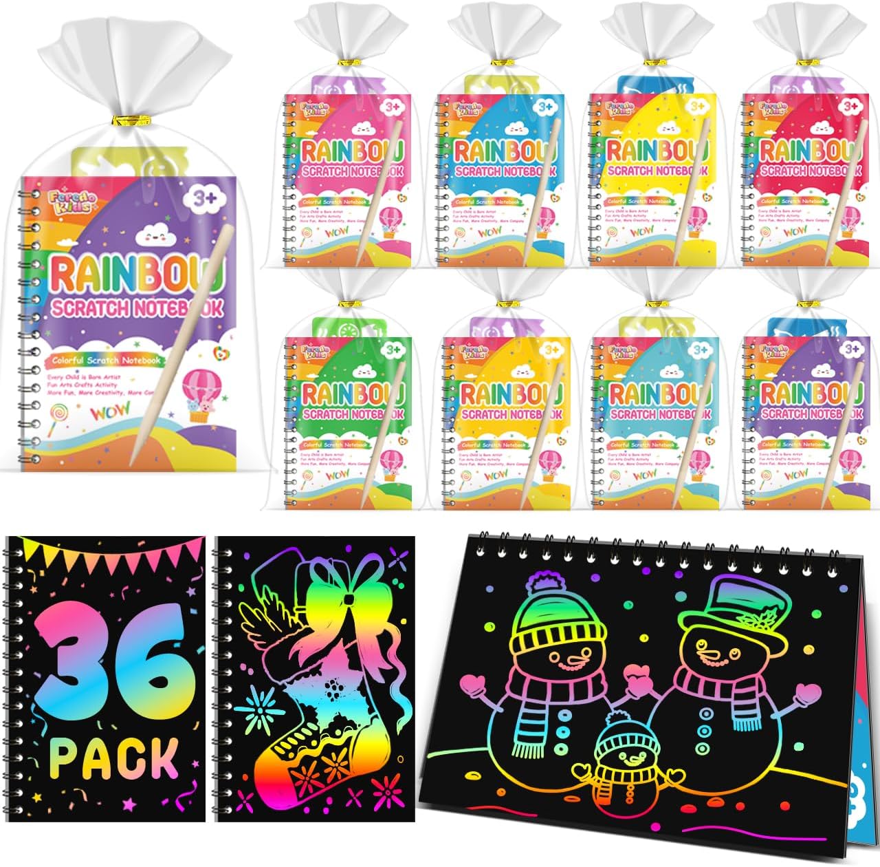 Rainbow Scratch Art Notebooks for Kids - Perfect Party Favors