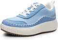 fashionable tweed platform sneakers designed for women on the go