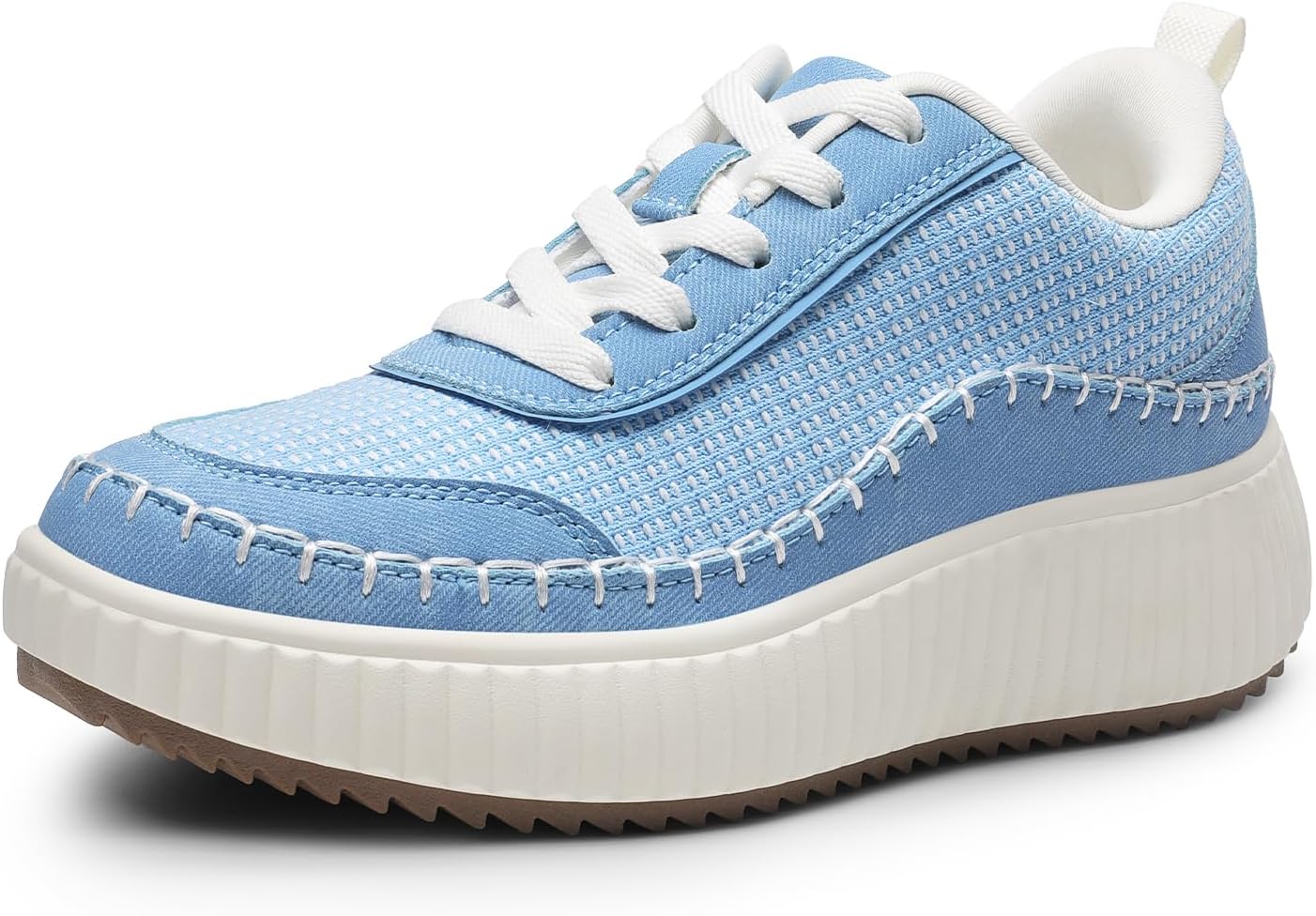DREAM PAIRS Women Chunky City Tweed Platform Fashion Sneakers