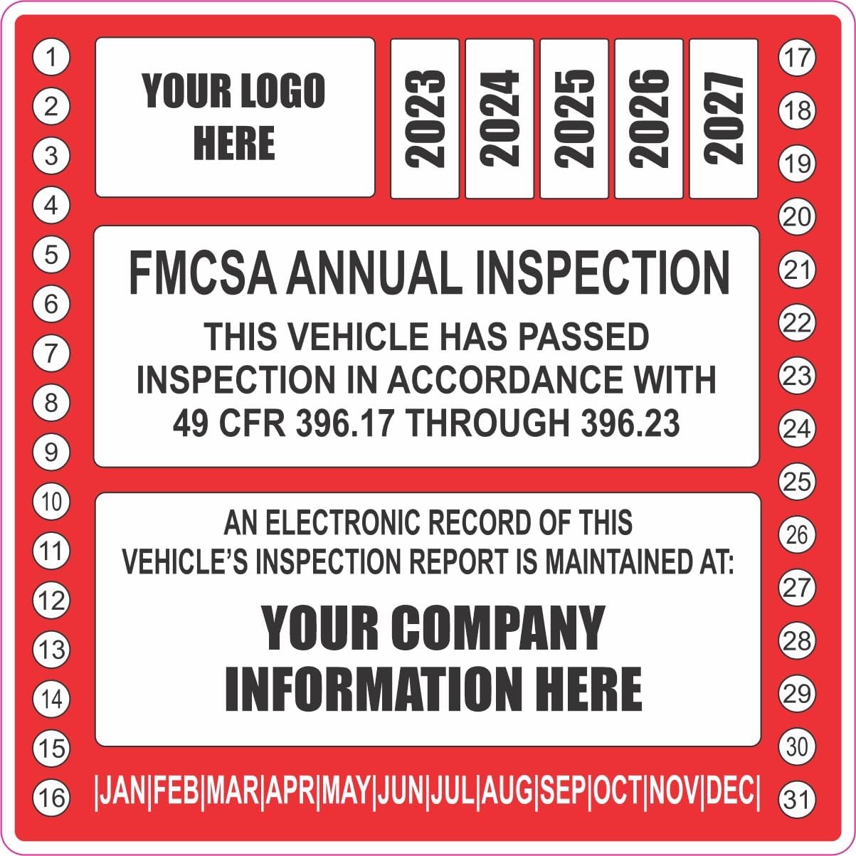 Personalized FMCSA Truck Decals for DOT Compliance Labels