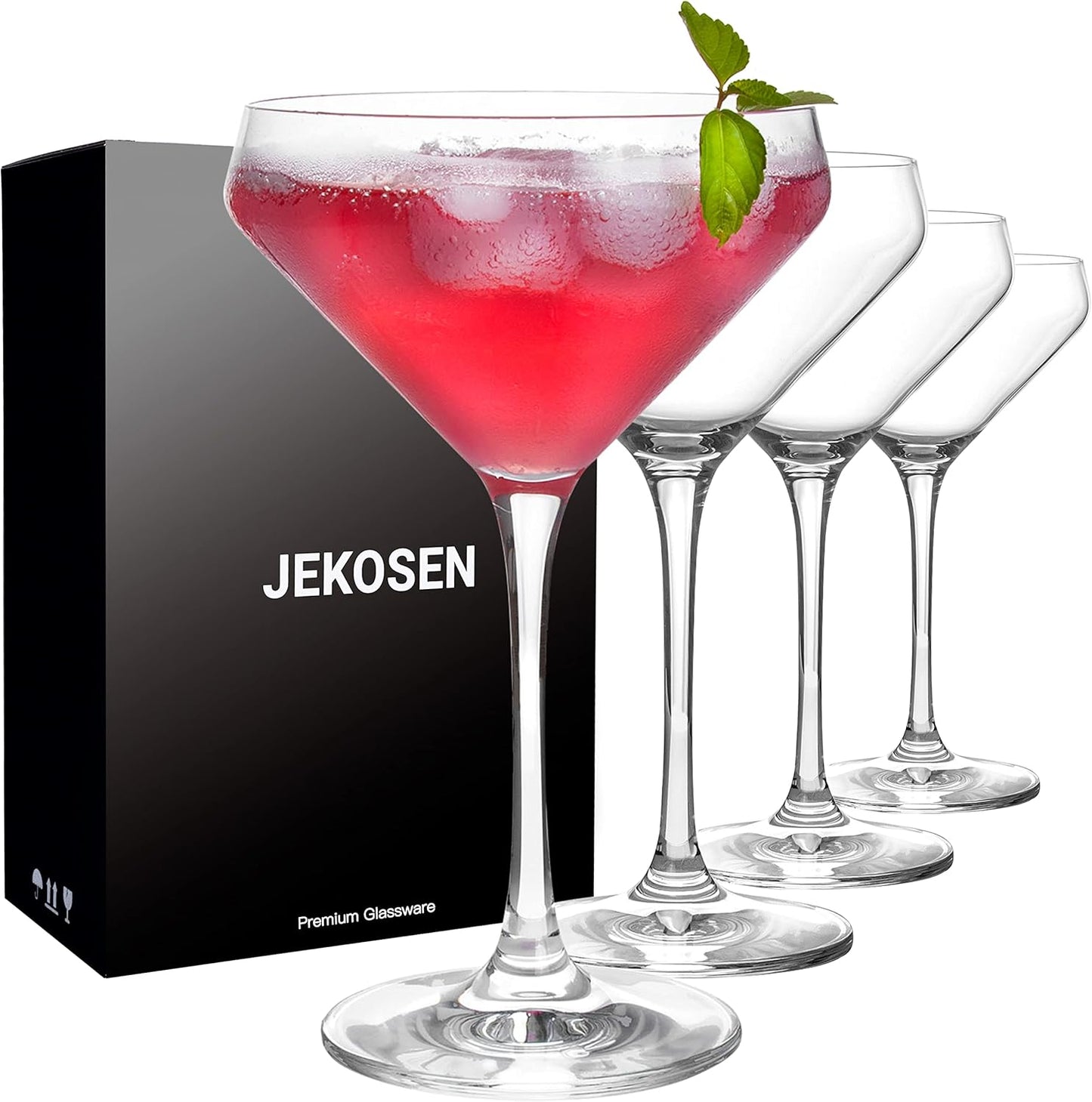 Premium Lead-Free Crystal Martini Glasses Set - JEKOSEN