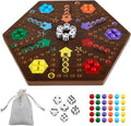 Wahoo Marble Board Game 4 and 6 Players - Classic Two-Sided Wooden