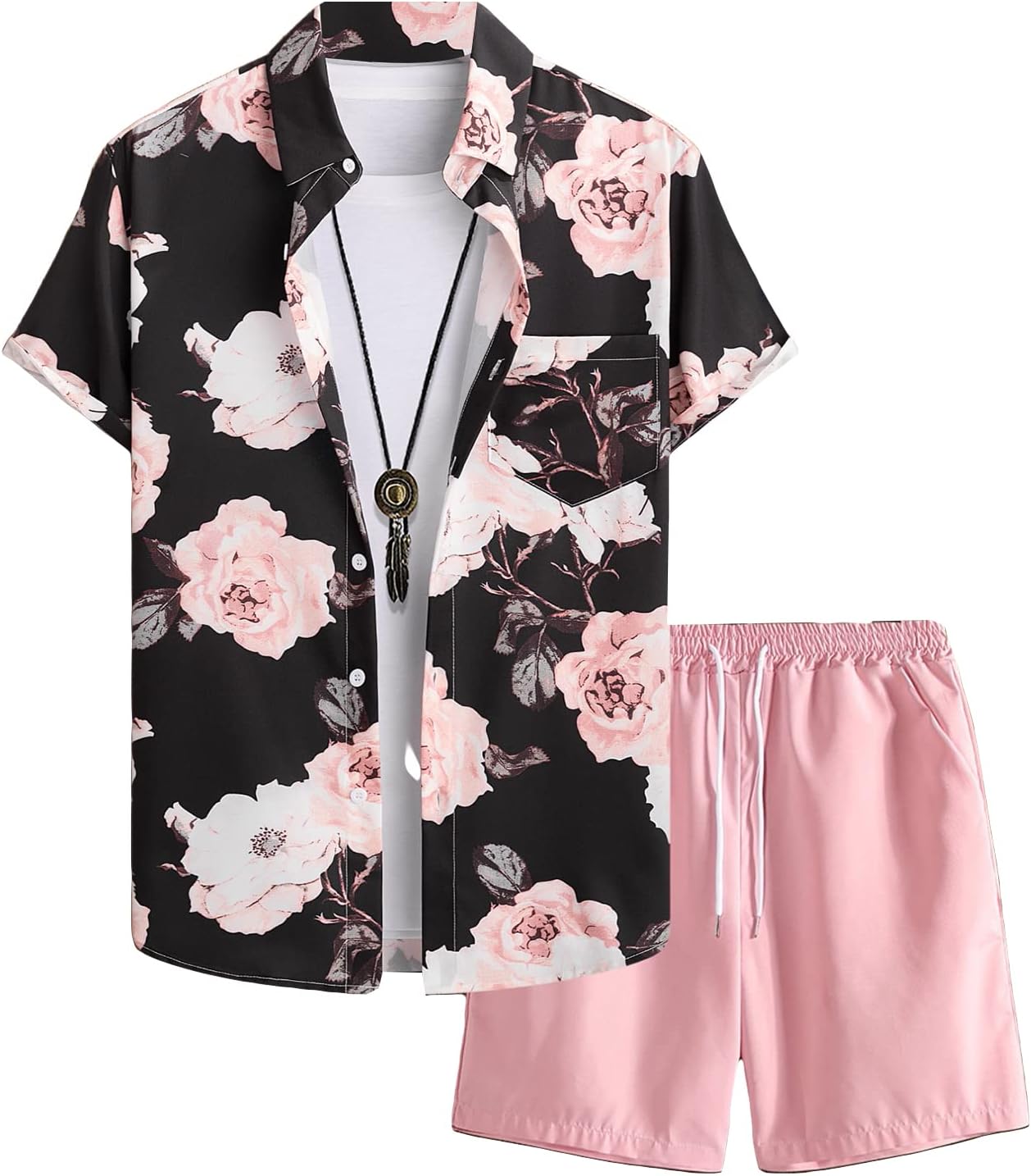 GORGLITTER Men's 2 Piece Vacation Beach Outfits for Summer Fun