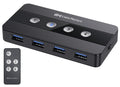 4 Port USB 3.0 Switch USB Sharing Switch for 4 Computers - Remote