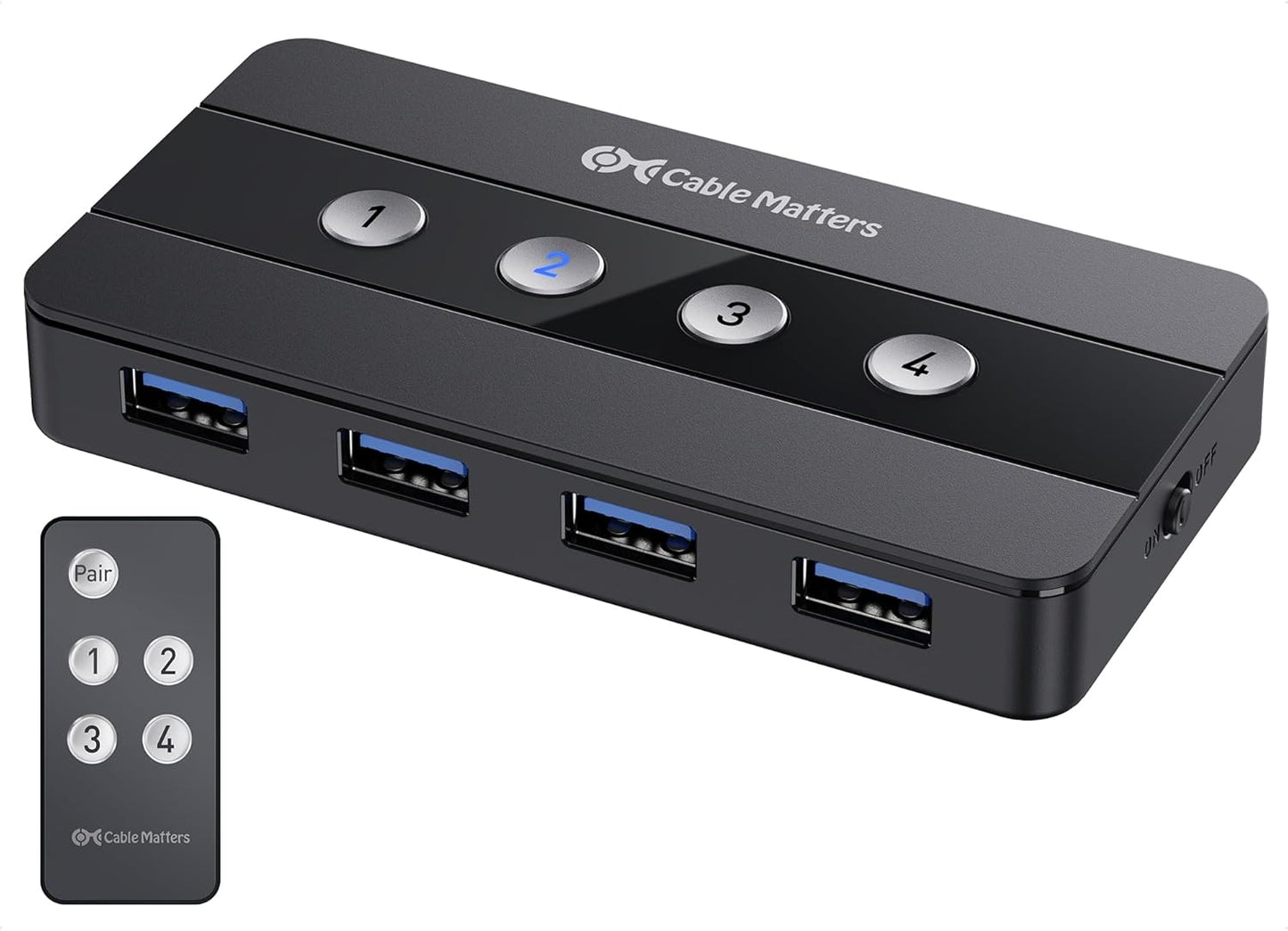 Cable Matters 4 Port USB 3.0 Switch for Sharing USB Devices