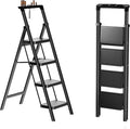 4 Step Ladder with Tool Storage Tray - Folding Portable Stepladder