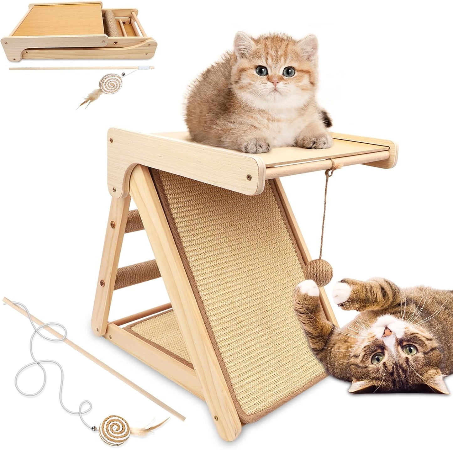 Cat Scratching Pads for Kittens - Sisal Scratcher Ramp Design