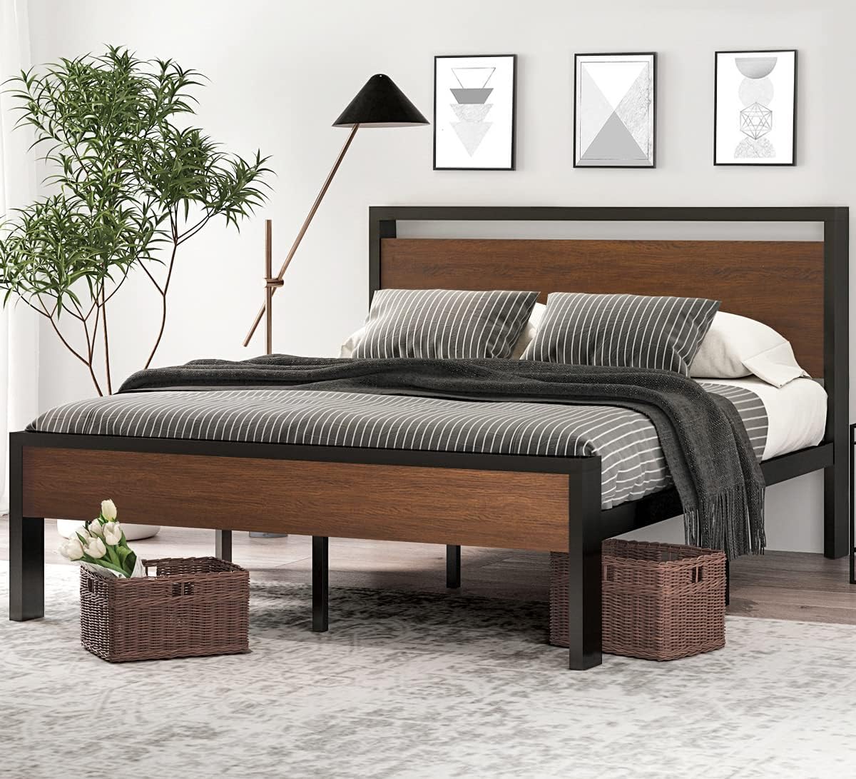 SHA CERLIN 14 Inch Queen Size Metal Platform Bed Frame Review