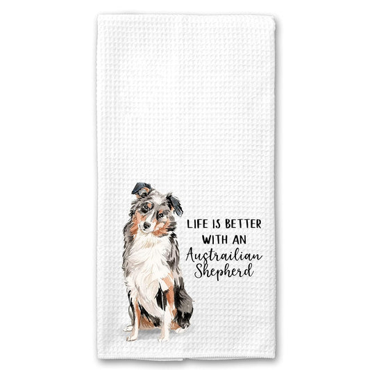 Australian Shepherd Microfiber Towel - Vibrant Watercolor Design