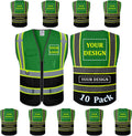 Custom Safety Vest Class 2 Reflective Mesh Vest with Pockets - XL