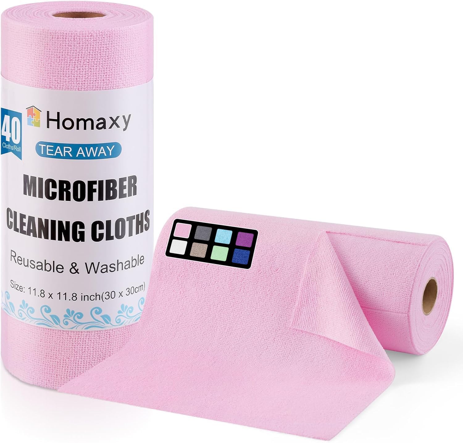 Ultra Absorbent Pink Cleaning Cloth Roll by Homaxy