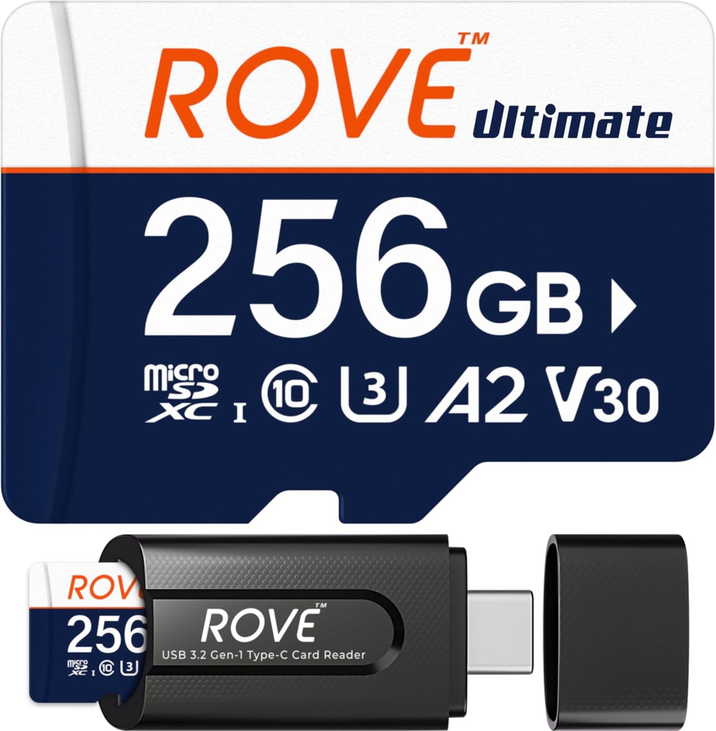 ROVE 256GB MicroSDXC + USB Type C Reader