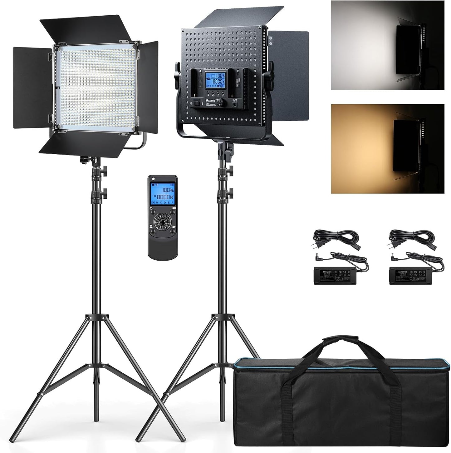 D80 Photography Lighting: 2 Packs LED Video Light for Creators