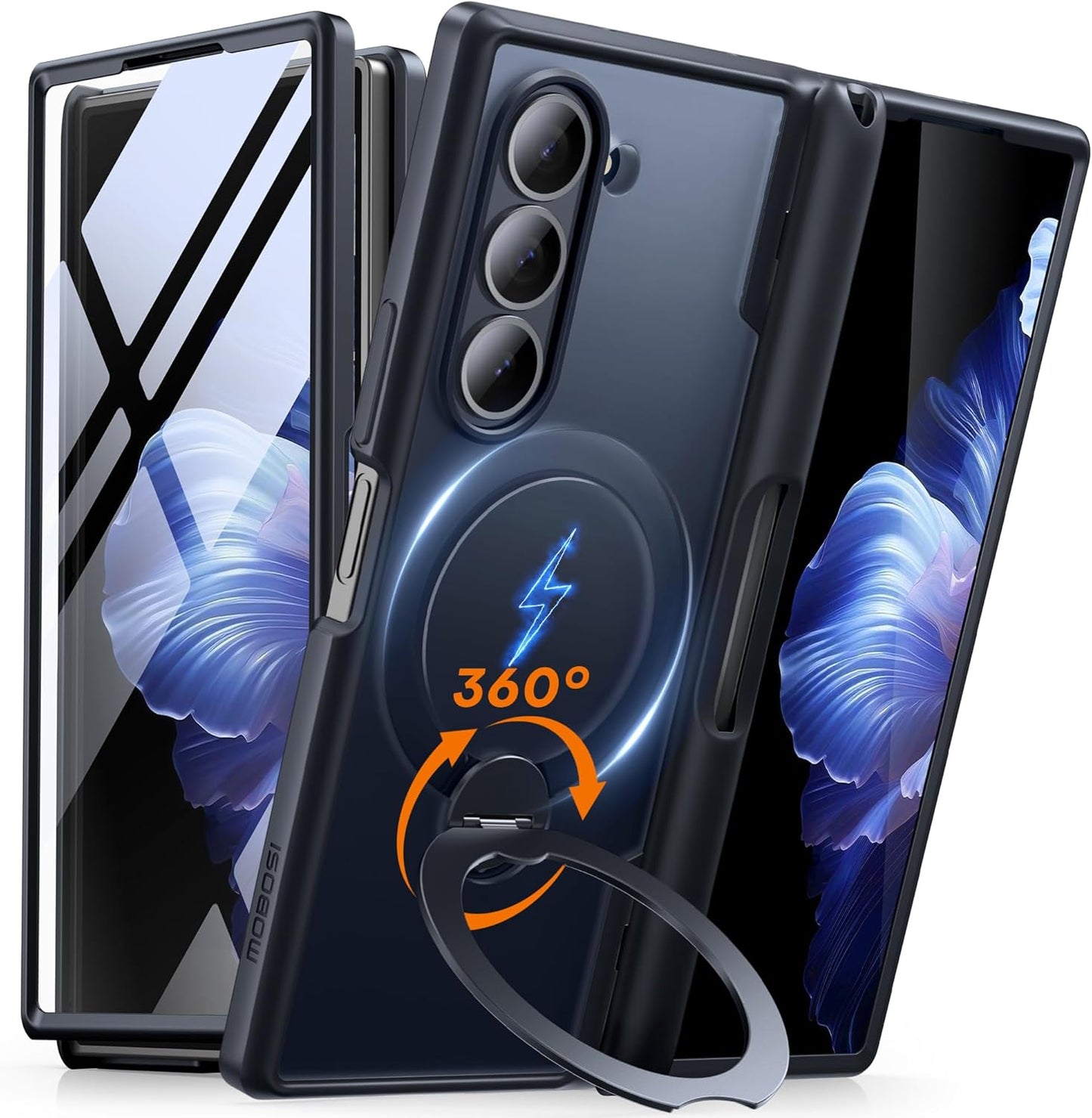 MOBOSI 360 Spin Magnetic Ring Stand Case for Galaxy Z Fold 6
