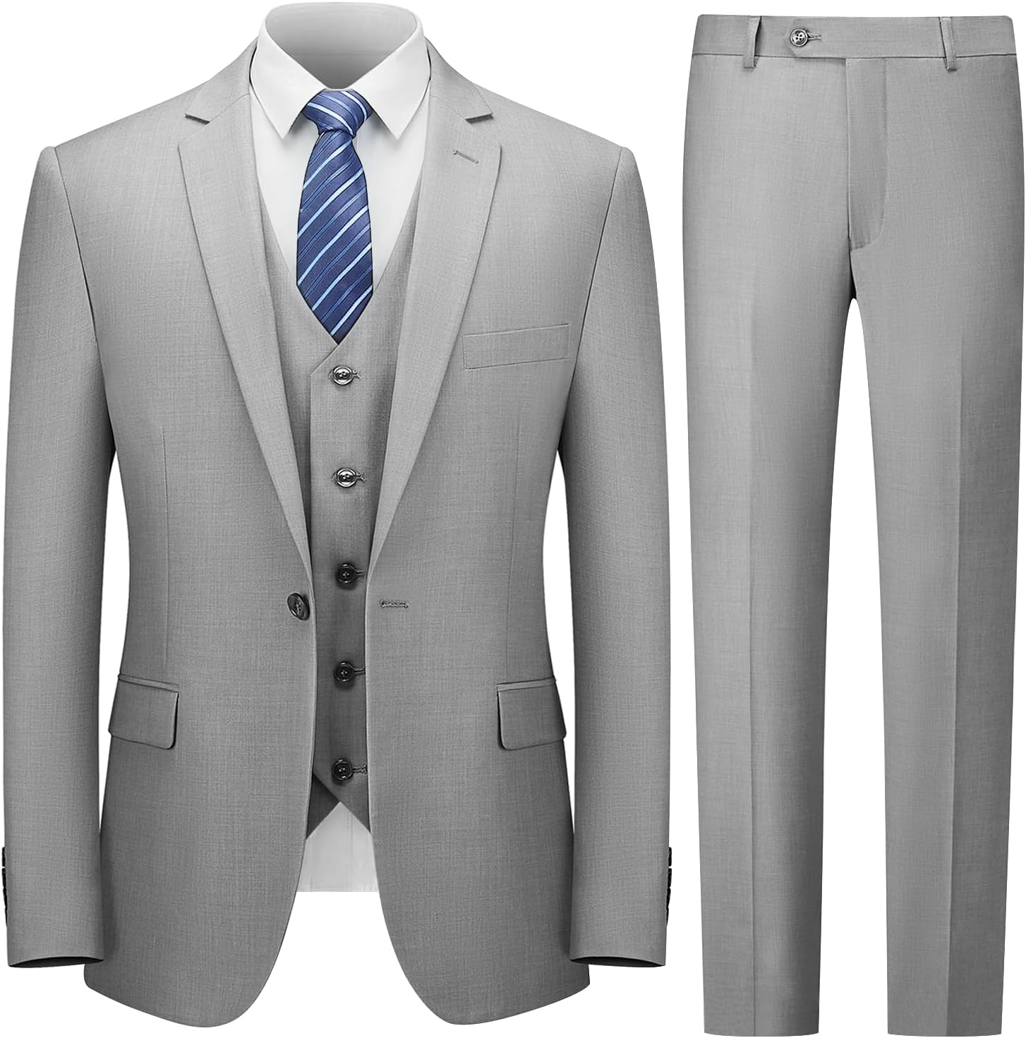 Cooper & Nelson Men's Slim Fit 3 Piece Suit Tuxedo Set
