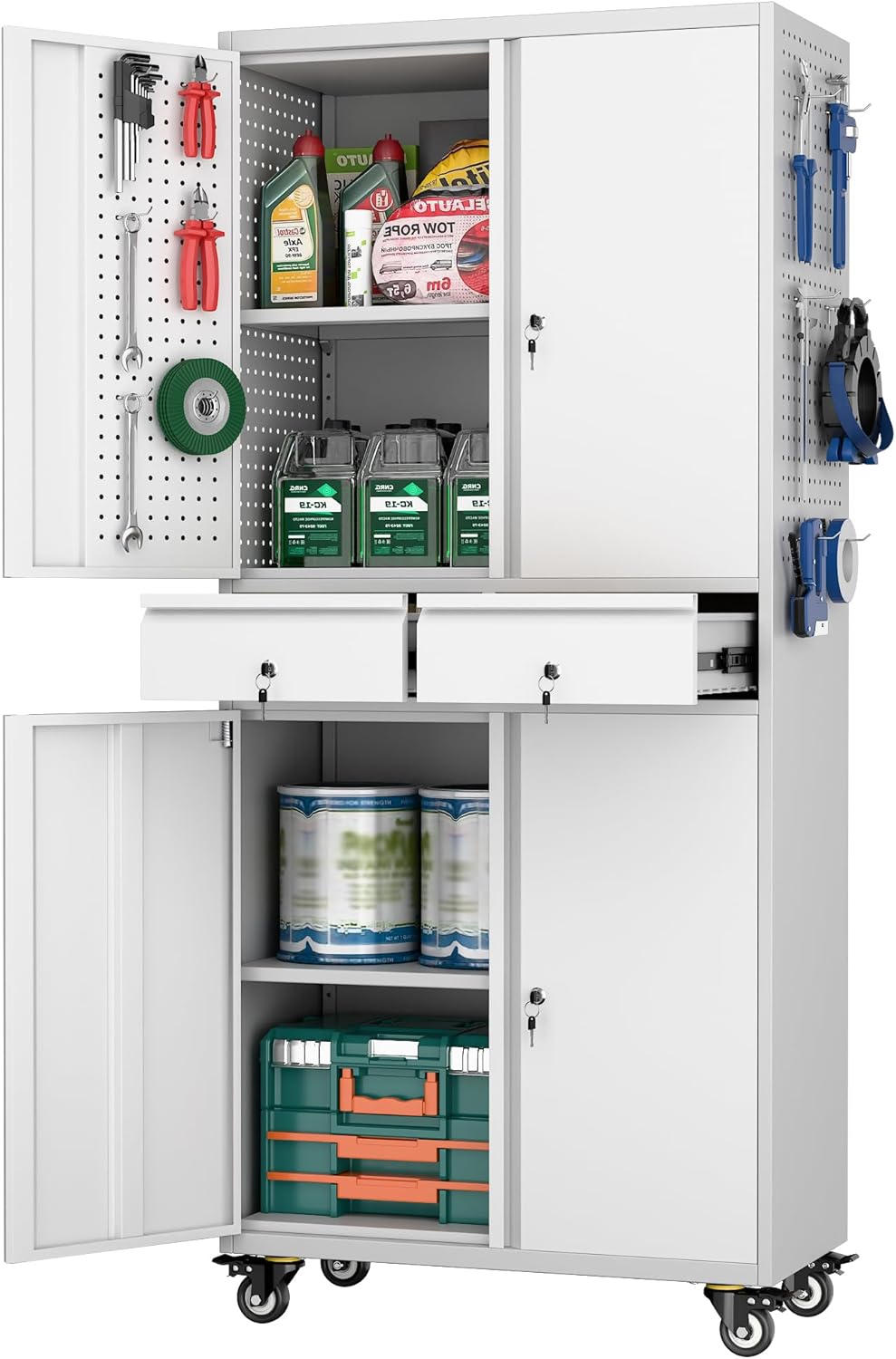 GangMei Metal Garage Storage Cabinet with Locking Doors