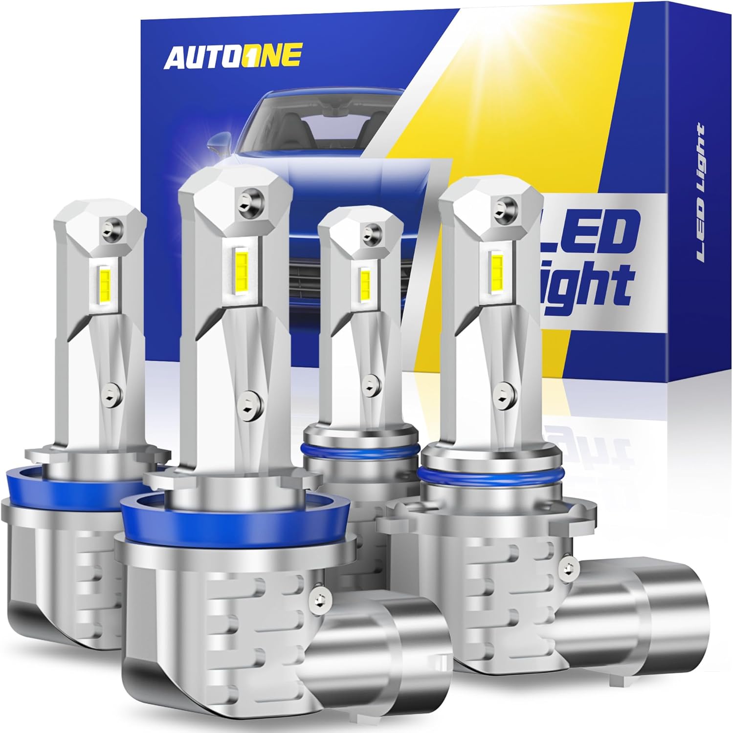 AUTOONE 9005 H11 LED Bulbs Combo for Bright Fog Light Upgrade