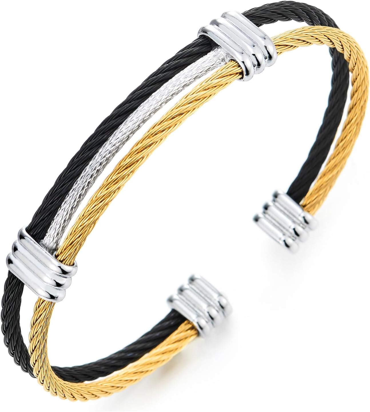 Adjustable Twisted Cable Cuff Bracelet