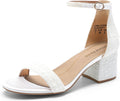 DREAM PAIRS Womens Low-Chunk Low Heel Pump Sandal - Classic Comfort Go