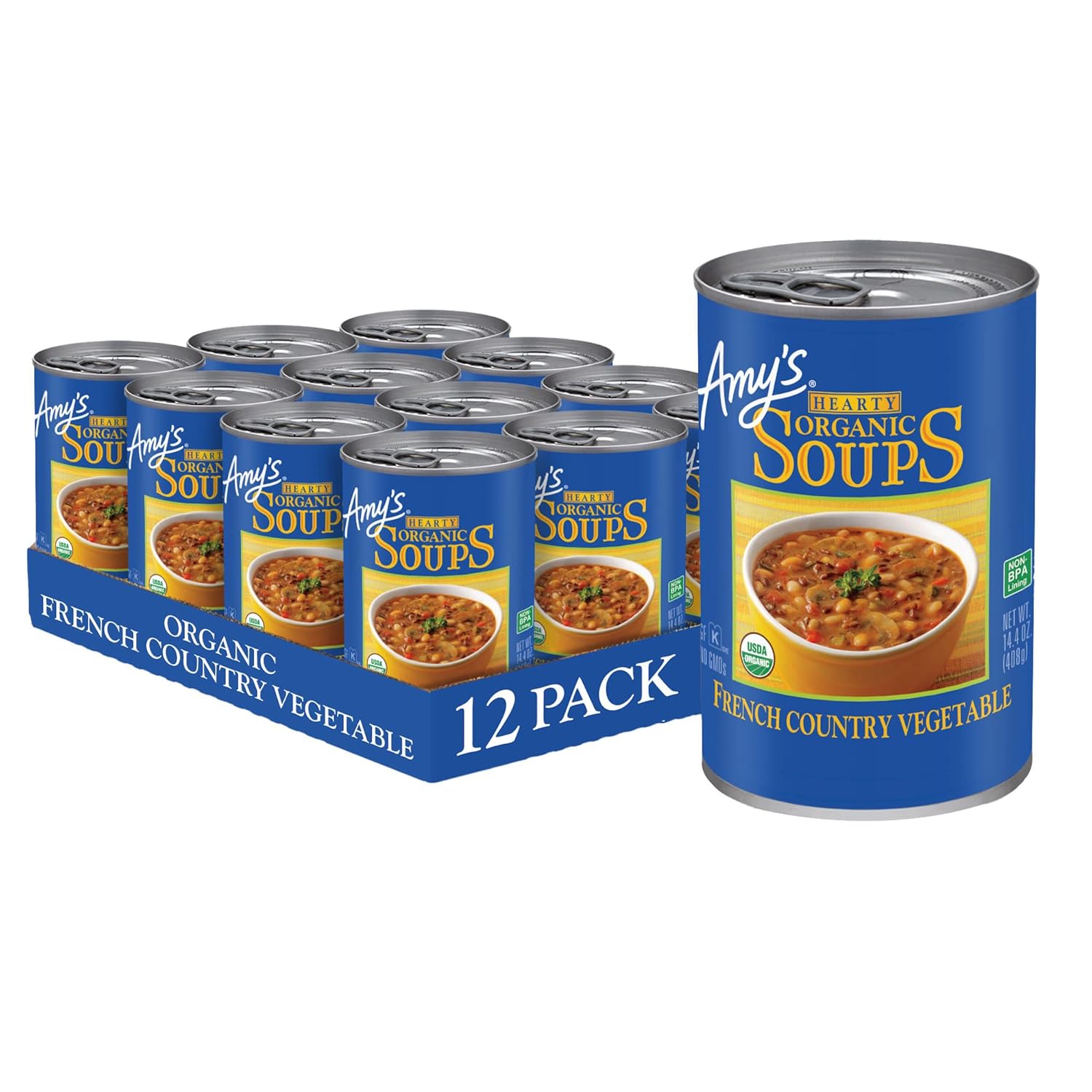 Amys Vegan Hearty French Country Vegetable Soup - 12 Pack
