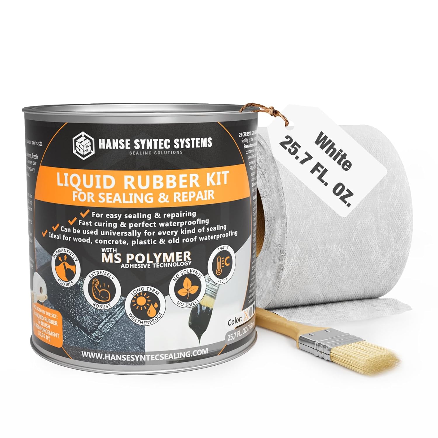 HSS Liquid Rubber Kit for Roofs, Cracks, and Walls Repairs