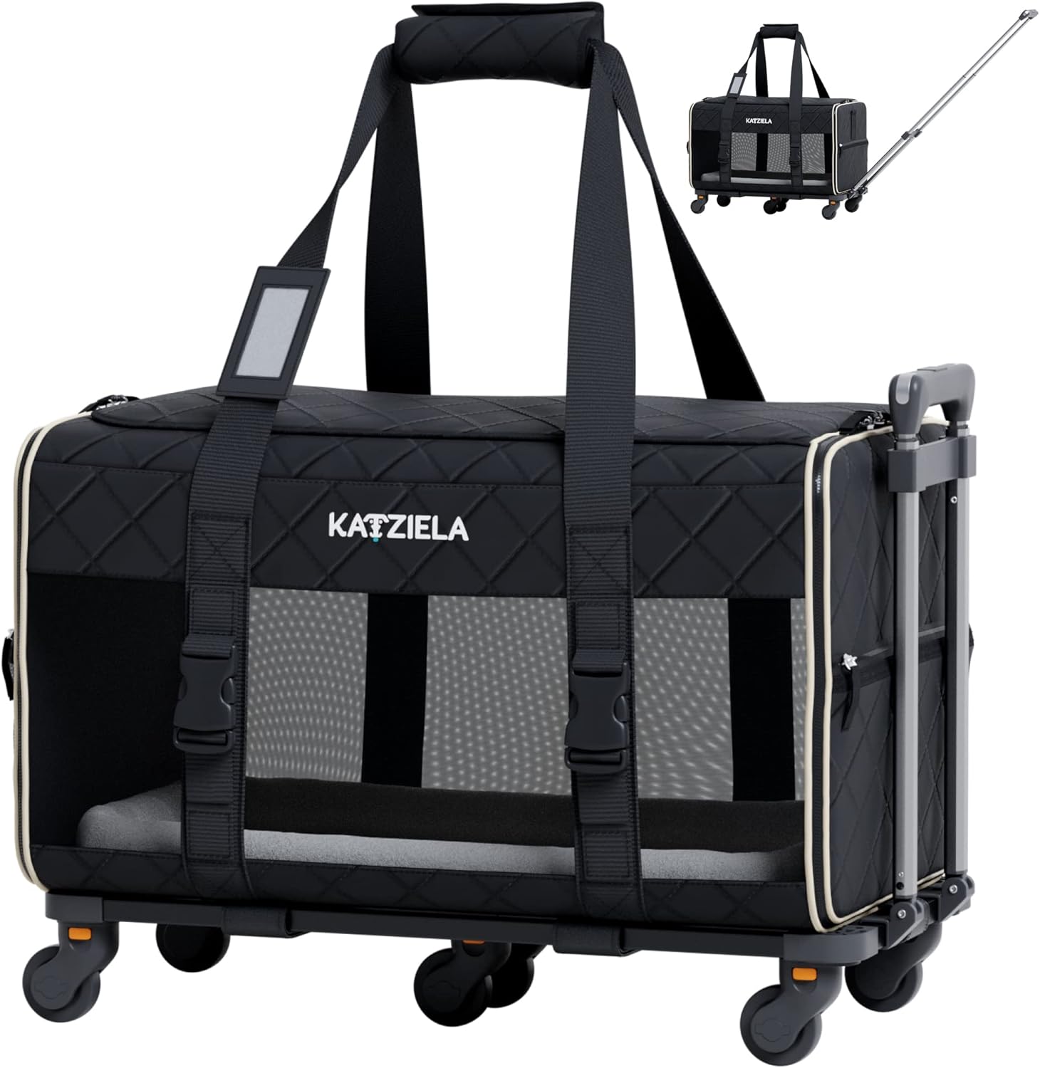 Pet Carrier Airline Approved - Rolling Dog Carrier with Wheels
