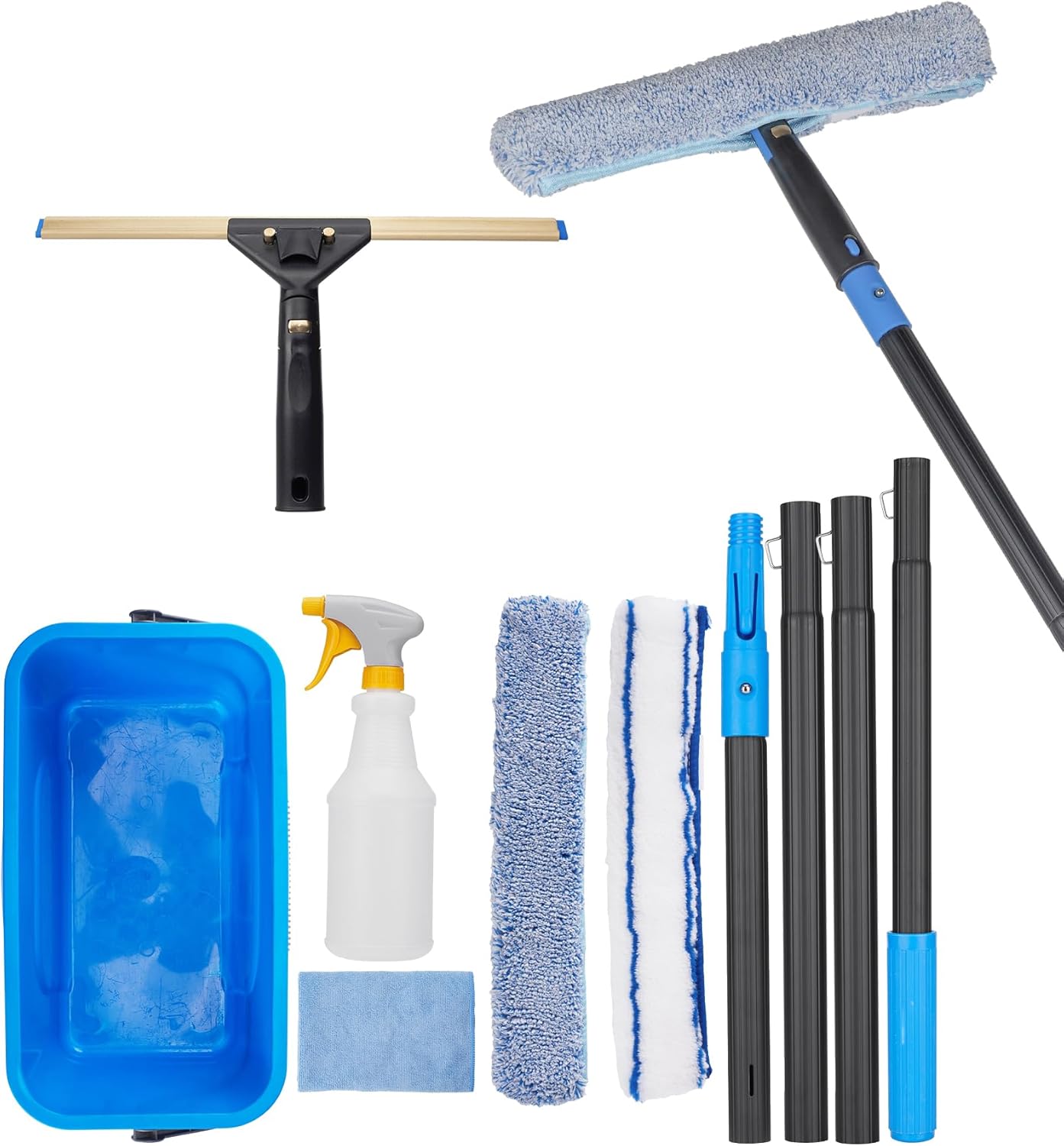 Professional Window Cleaning Kit with Extension Pole and Tools