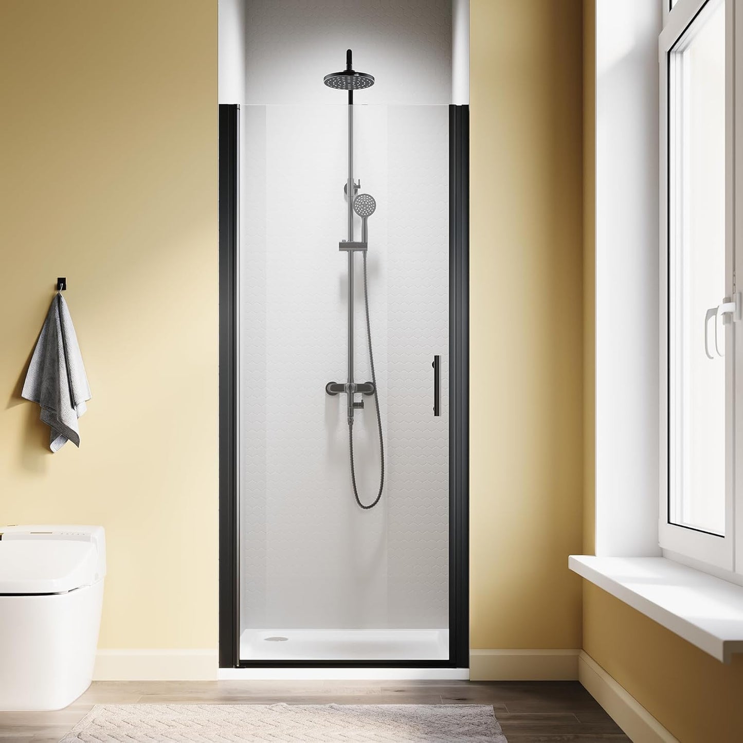 Pivot Shower Door 32in W x 72in H with Easy Clean Features