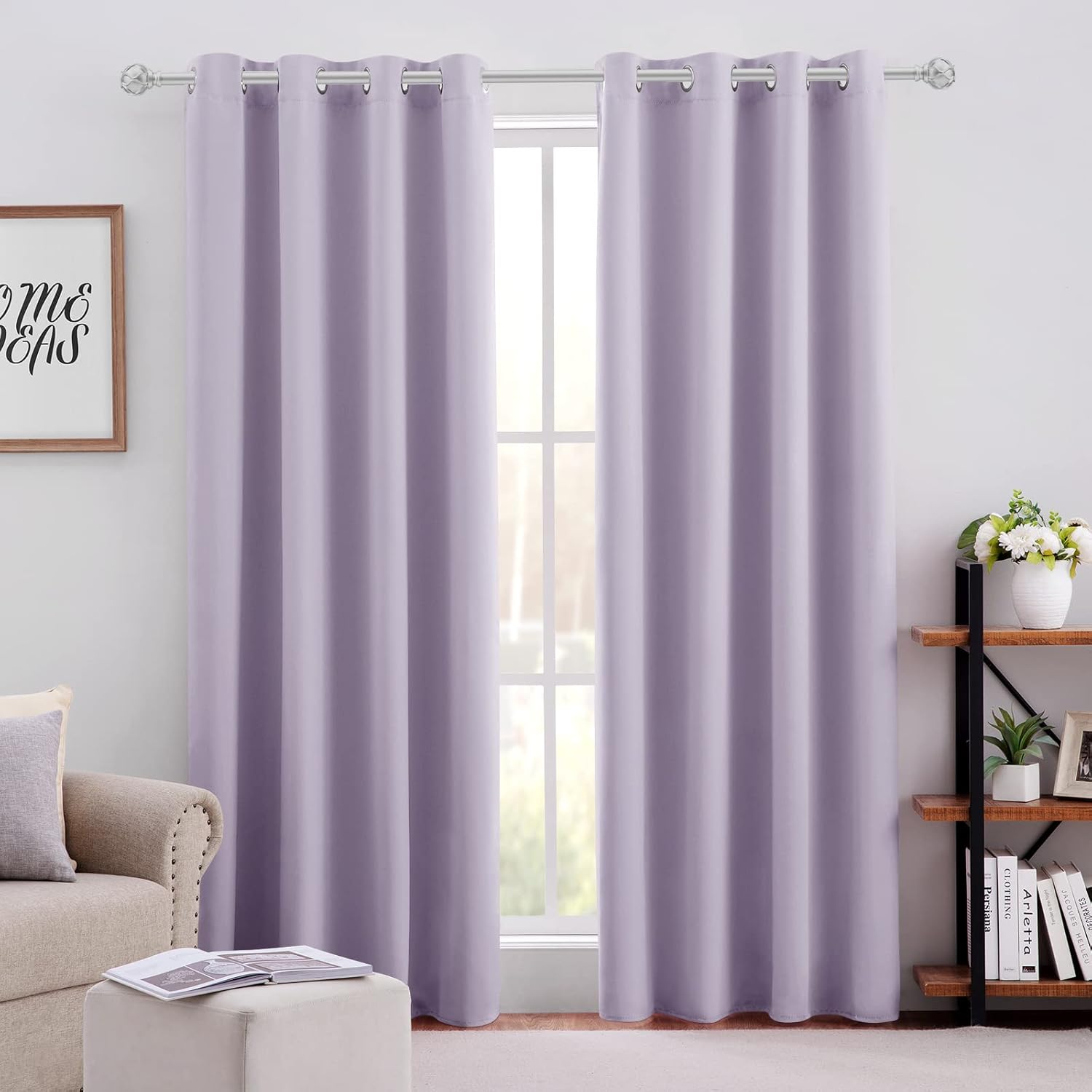 Lilac Blackout Curtains for Bedroom - Room Darkening Panels