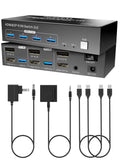 Dual Monitor HDMI DP KVM Switch for 2 Computers - 4K60Hz