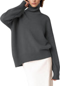YKR Womens Turtleneck Sweater Chunky High Low Hem - Cozy Fit