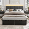 Furnulem Queen Bed Frame with Storage and LED Lights - Smart, Quiet